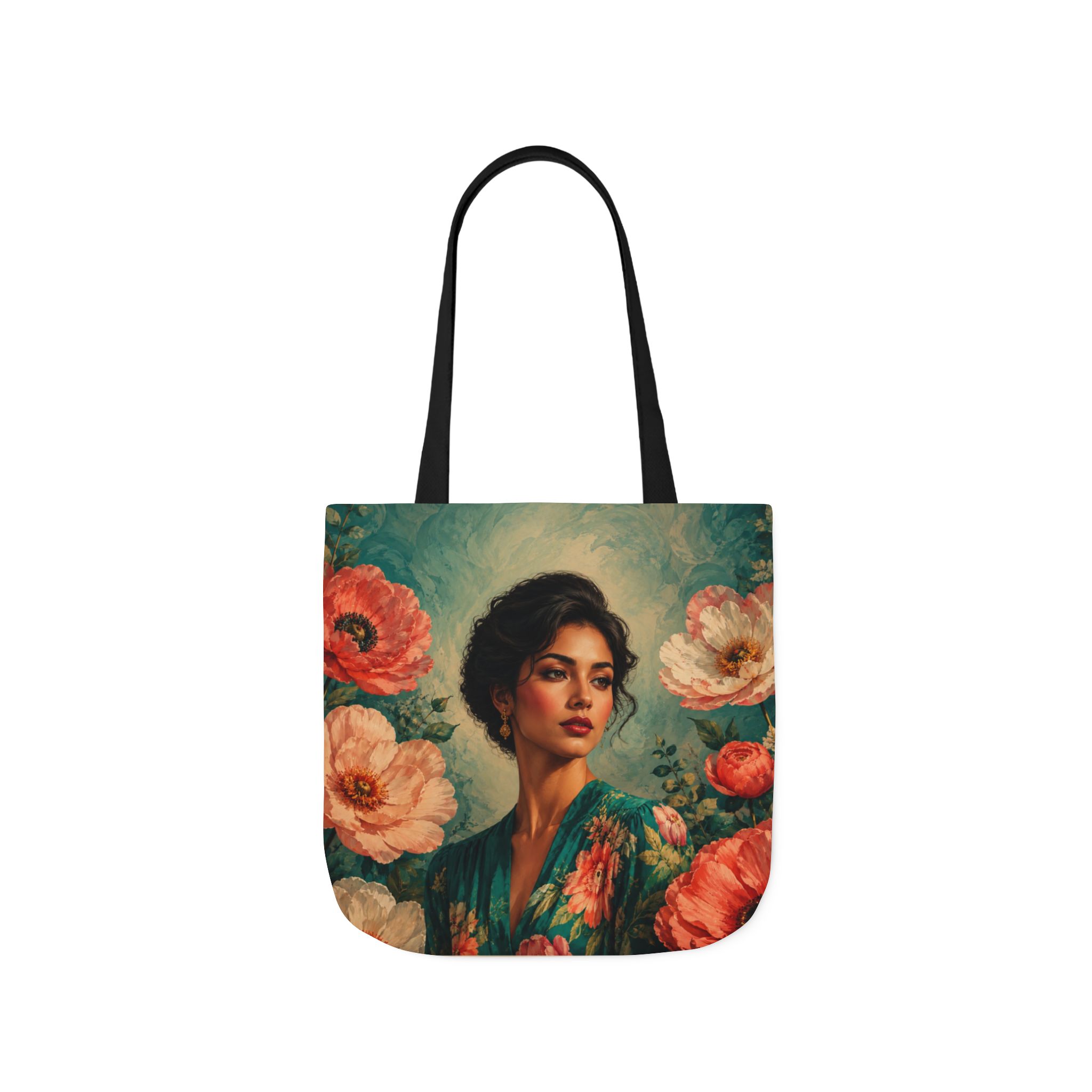 Coral Bloom Canvas Tote Bag – Floral Reusable Grocery Bag - Image 17