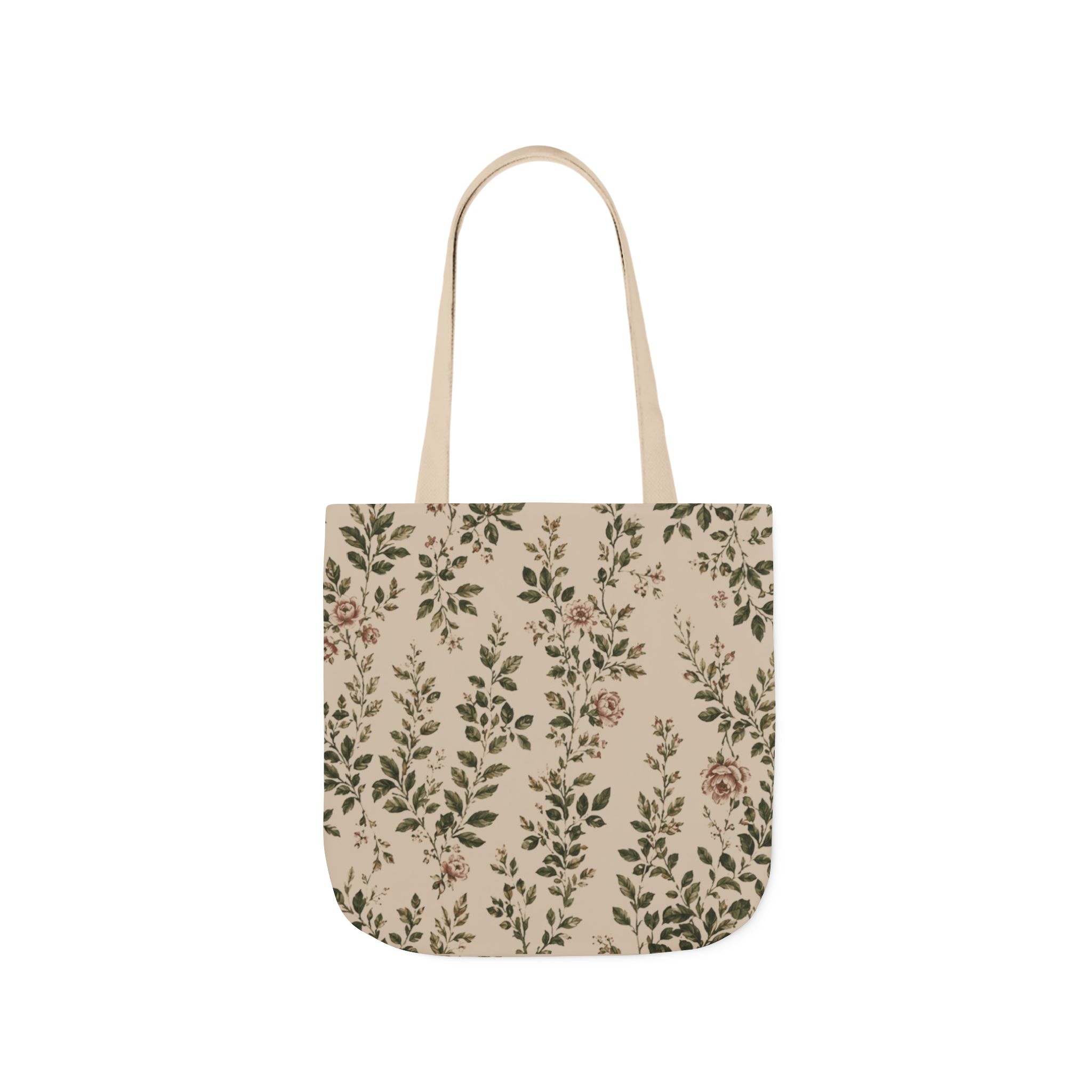 Rose Arbor Floral Tote Bag — Romantic Botanical Canvas Shopping Bag