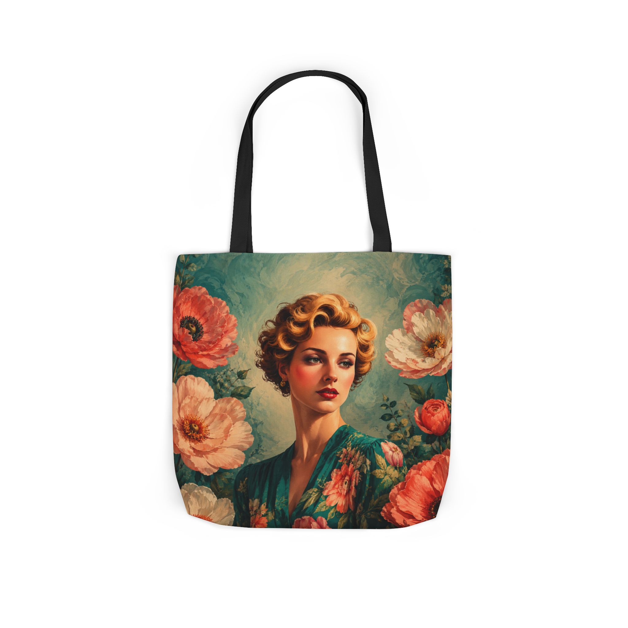 Golden Bloom Canvas Tote Bag — Retro Glam Woman Canvas Tote - Image 22