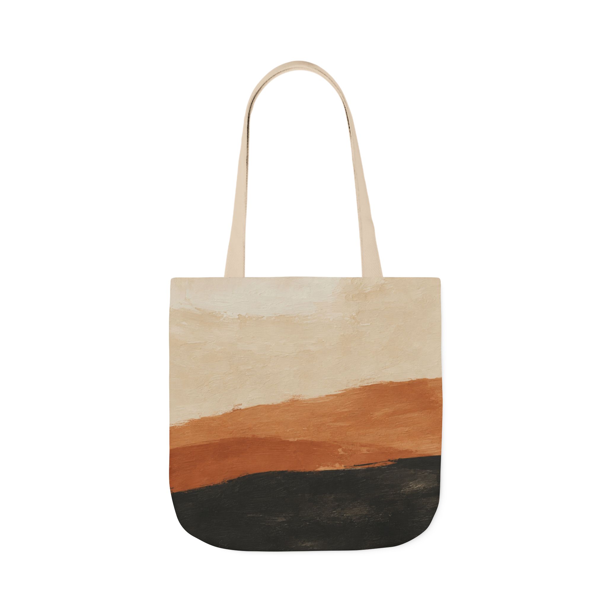 Abstract Desert Horizon Canvas Tote — Rust & Charcoal Art Print - Image 6