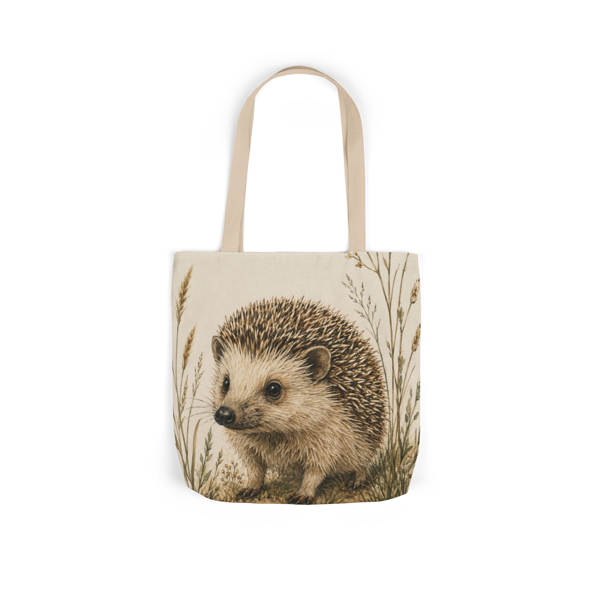 Hedgehog Canvas Tote Bag— Woodland Animal Art Tote - Image 4