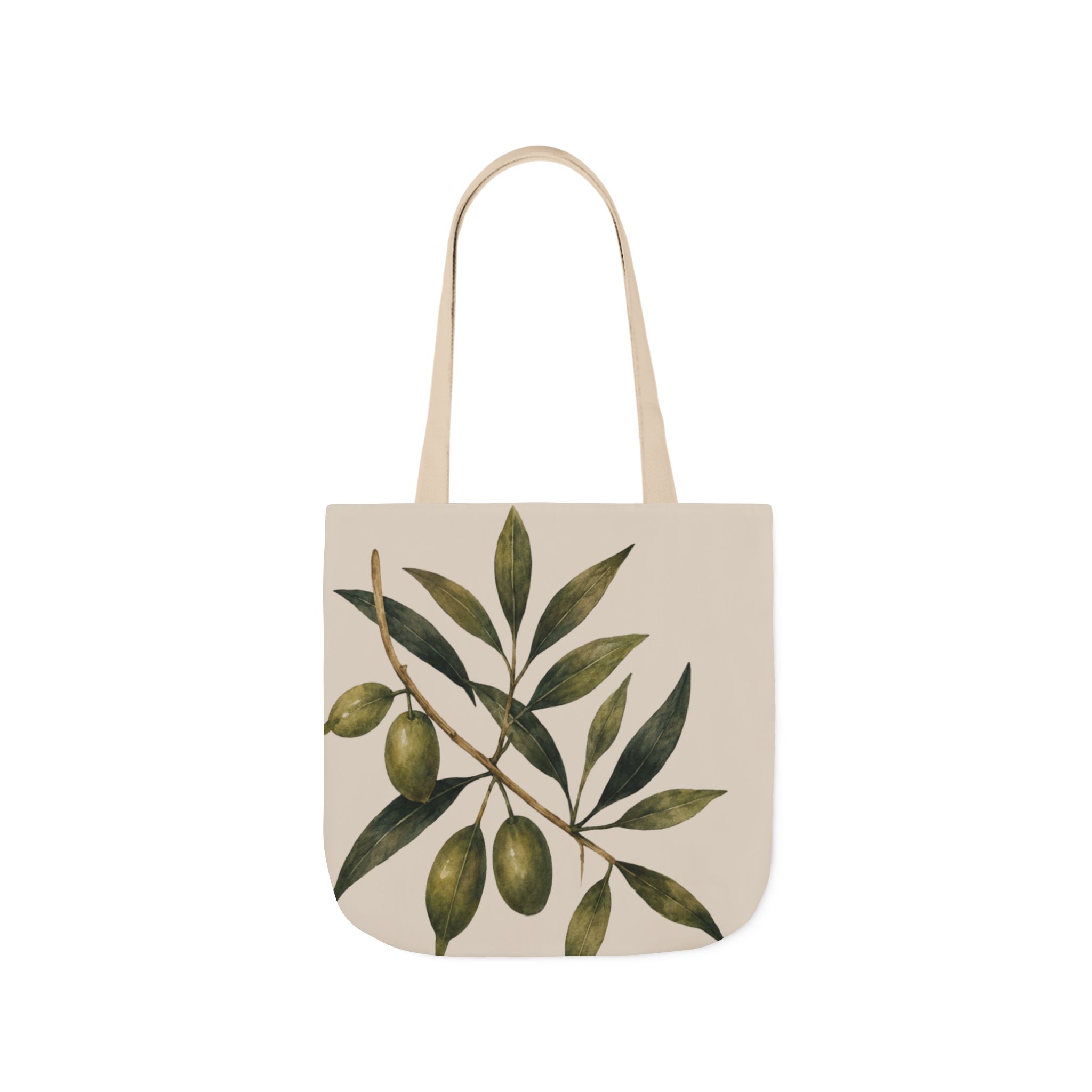 Olive Branch Canvas Tote – Botanical Reusable Beach & Grocery Bag