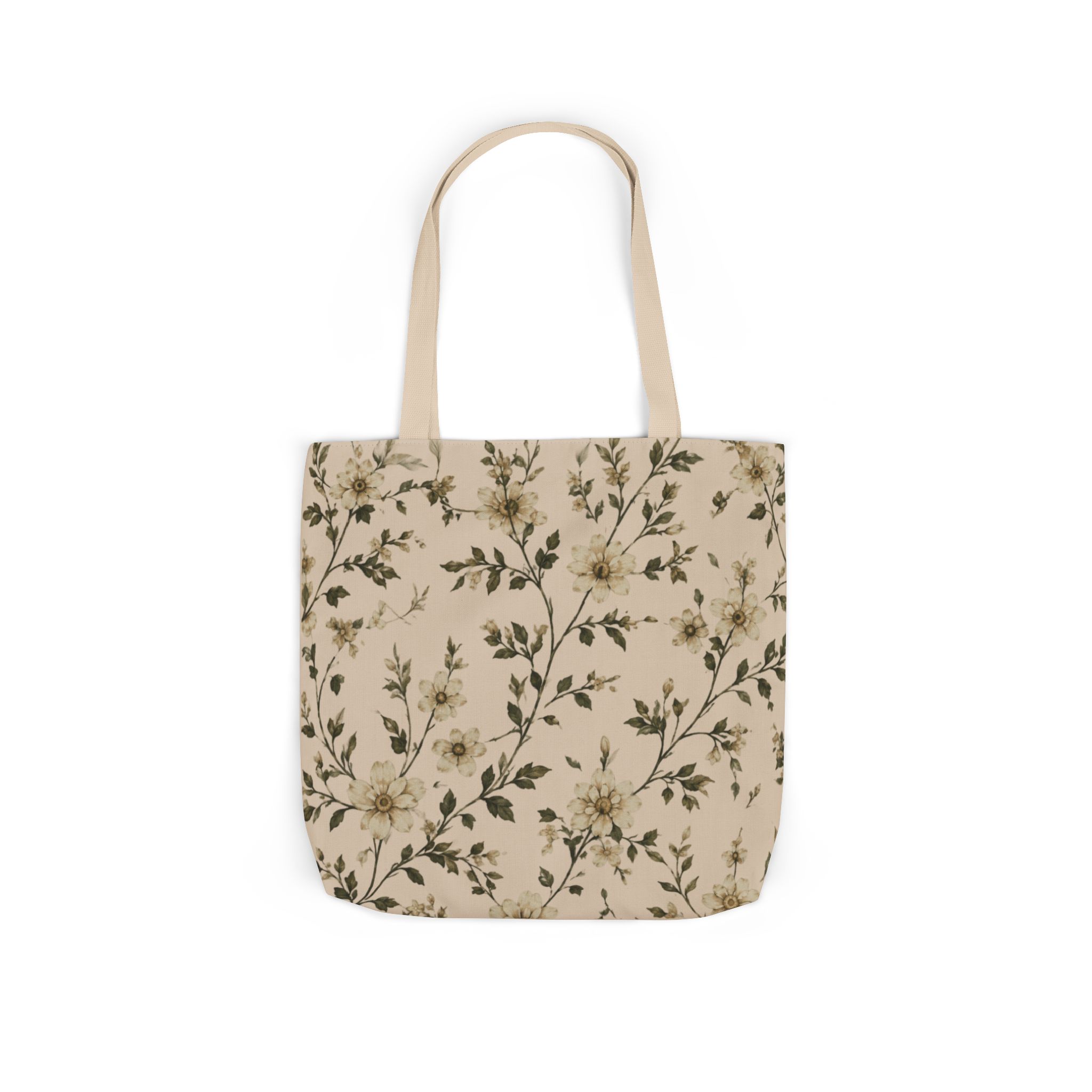 Sage Blossom Floral Tote Bag – Sage Green Botanical Canvas Shopping Bag - Image 7