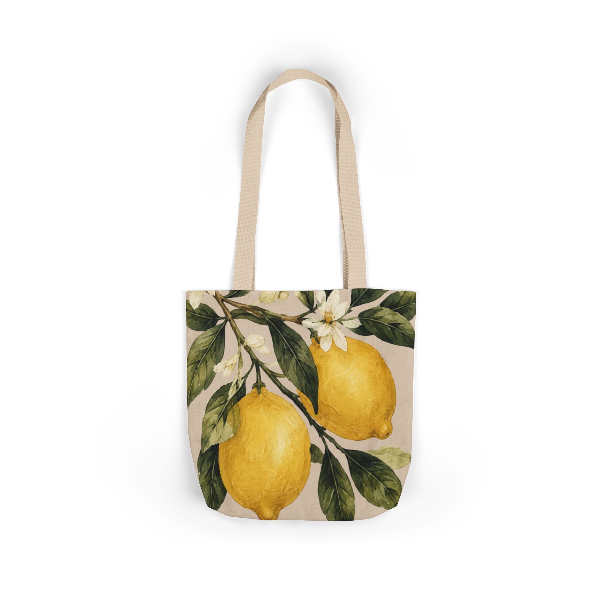 Lemon Canvas Tote Bag – Mediterranean Botanical Shopping Bag - Image 13