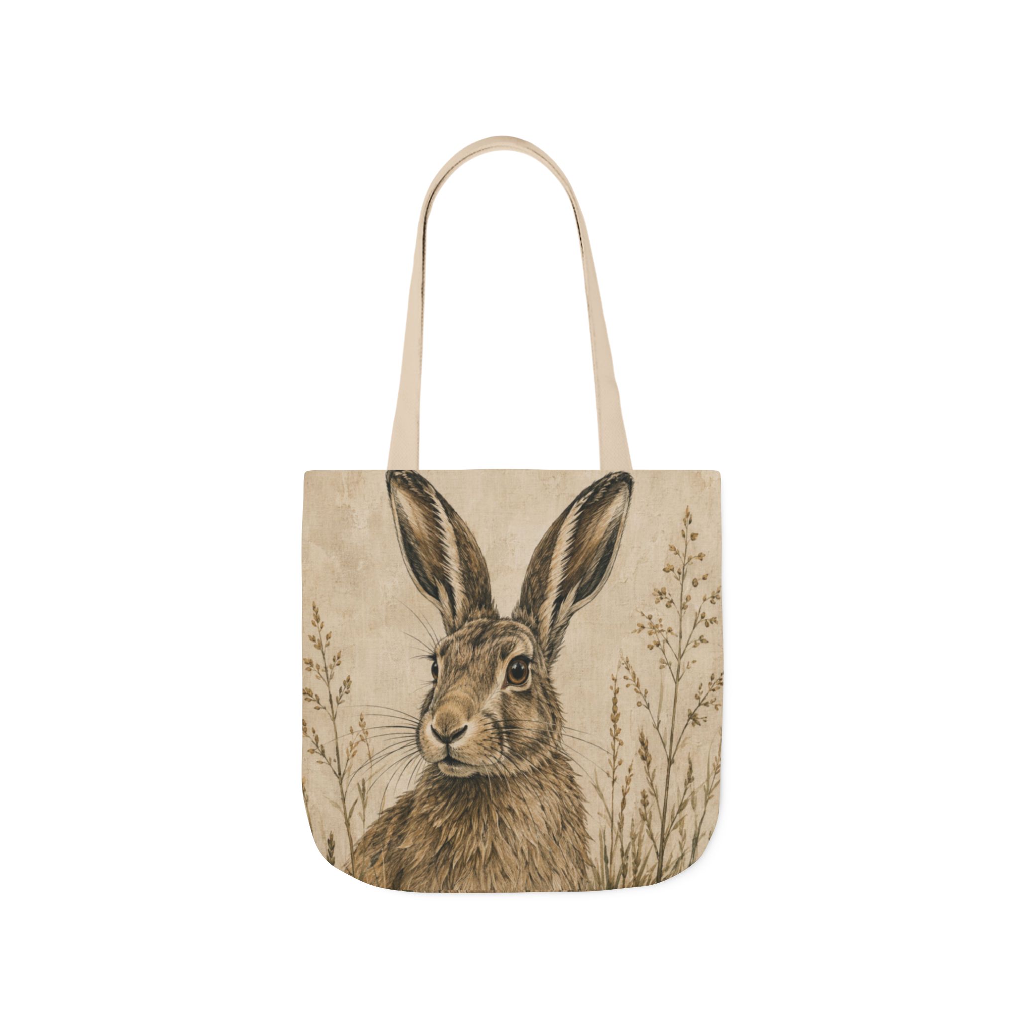 Hare Canvas Tote Bag— Woodland Animal Art Tote | Curious Creatures Collection Product Description - Image 3