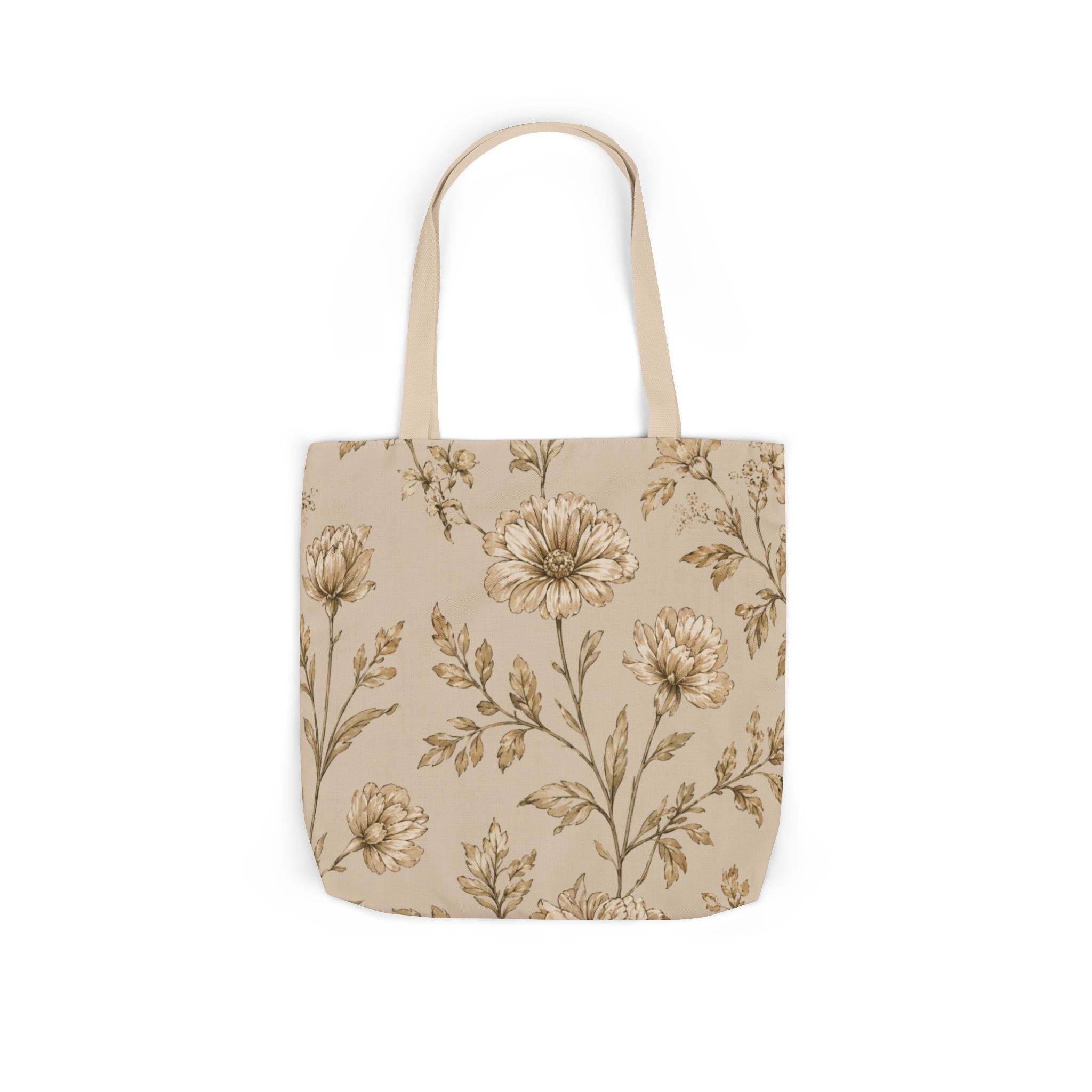 Botanical Toile Floral Tote Bag — Vintage Botanical Canvas Tote - Image 9