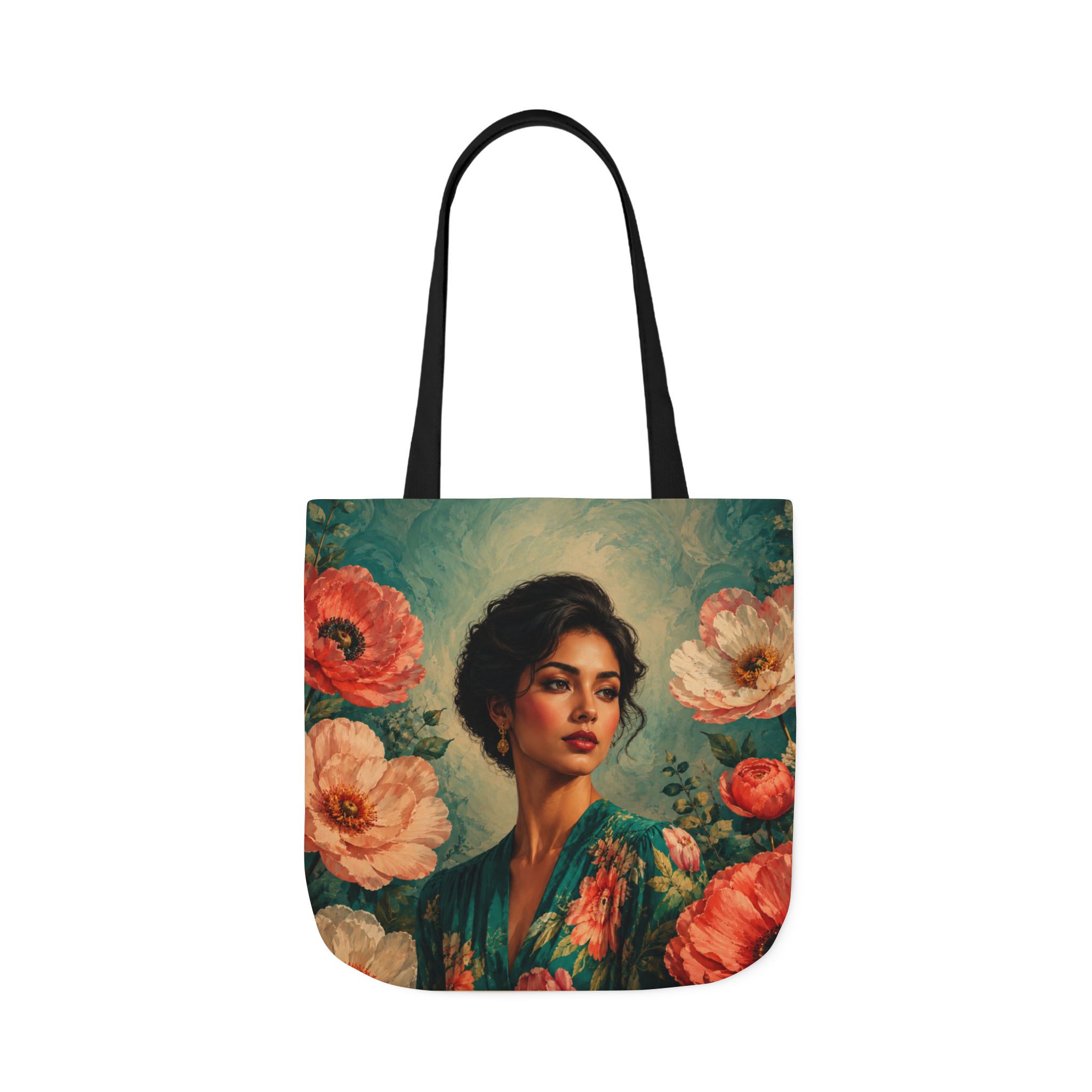 Coral Bloom Canvas Tote Bag – Floral Reusable Grocery Bag - Image 23