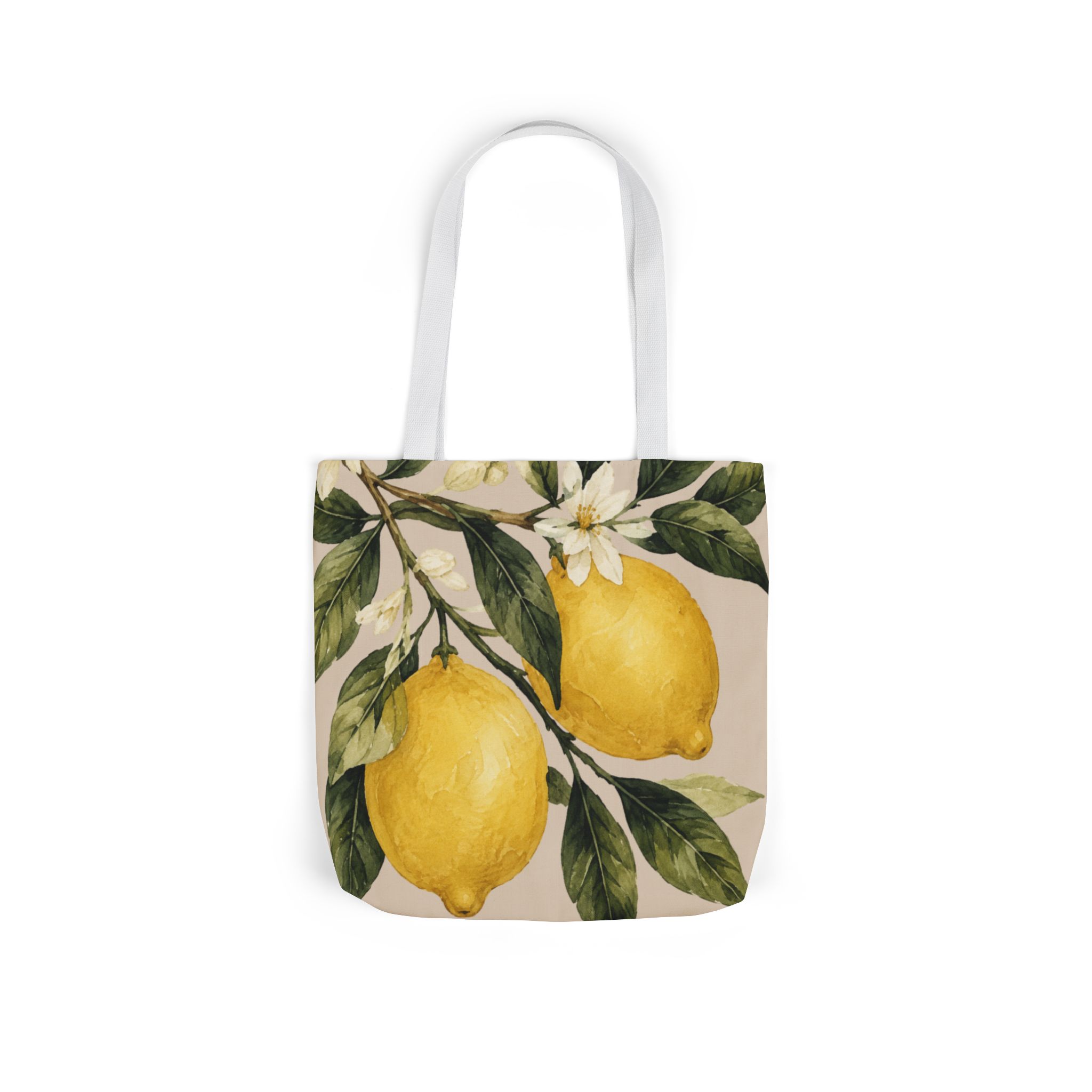 Lemon Canvas Tote Bag – Mediterranean Botanical Shopping Bag - Image 23
