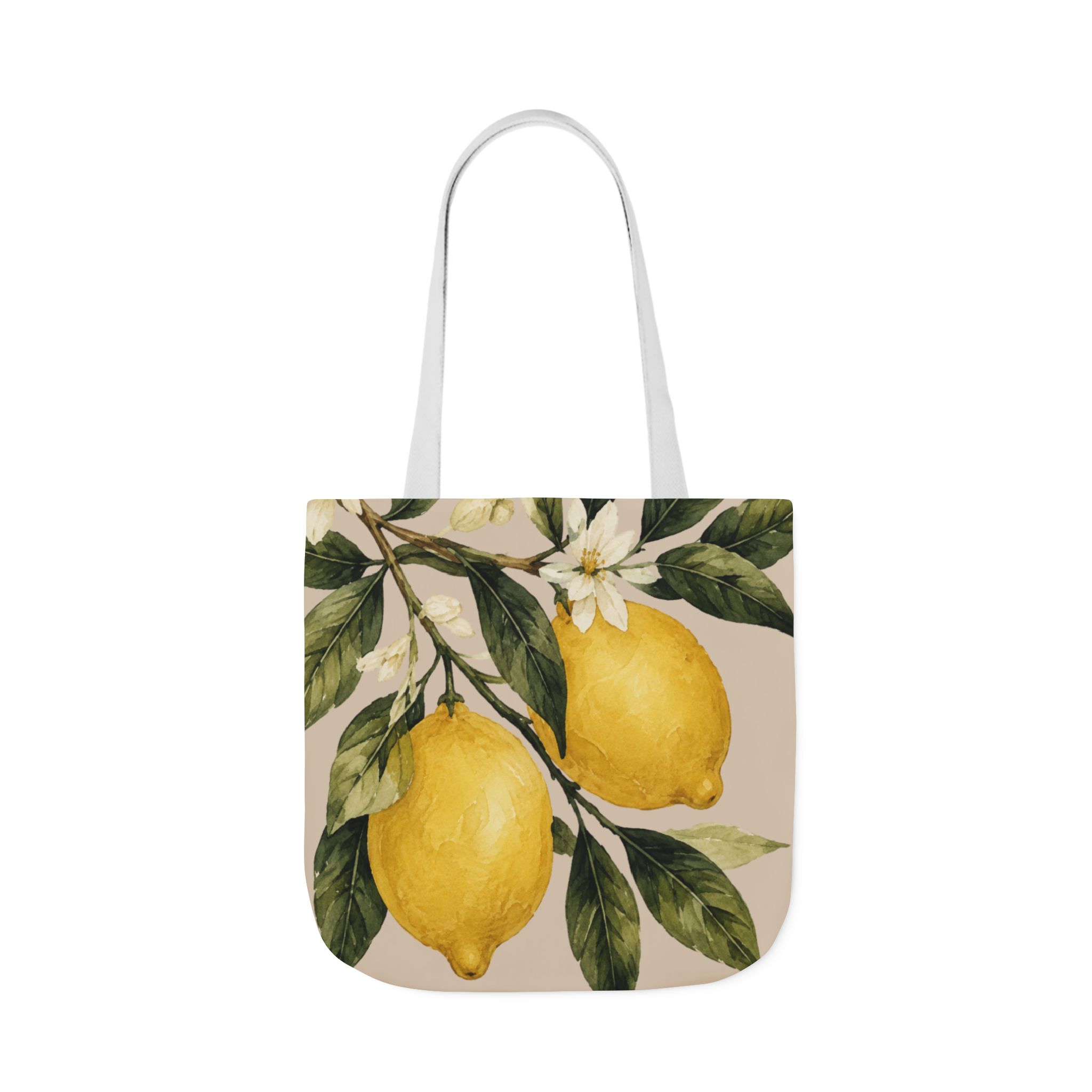 Lemon Canvas Tote Bag – Mediterranean Botanical Shopping Bag - Image 26