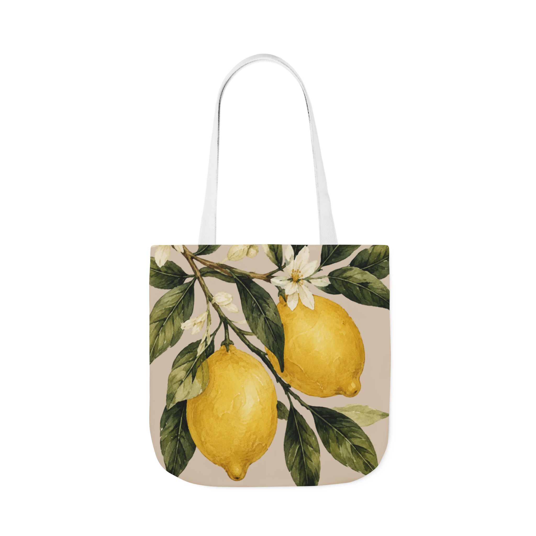 Lemon Canvas Tote Bag – Mediterranean Botanical Shopping Bag - Image 24