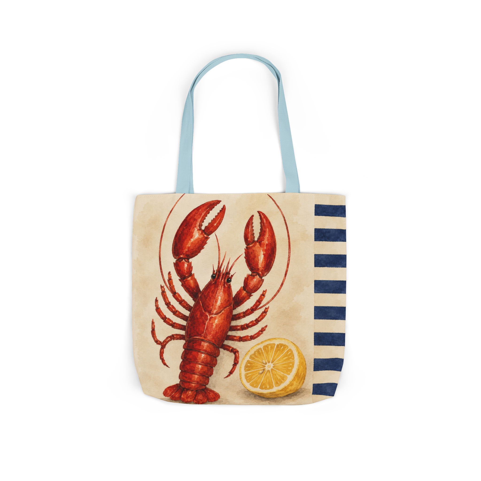 Lobster & Lemon Striped Canvas Tote – Coastal Nautical Reusable Beach & Grocery Bag - Image 33