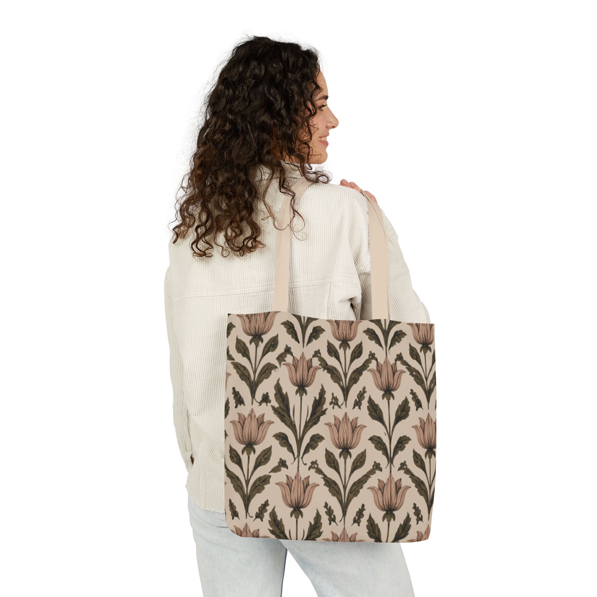 Vintage Floral Botanical Tote Bag — Elegant Floral Canvas Shopper - Image 10