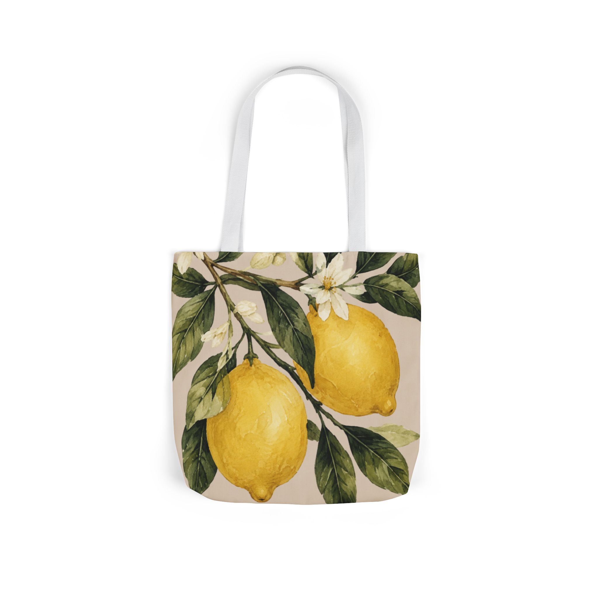 Lemon Canvas Tote Bag – Mediterranean Botanical Shopping Bag - Image 21