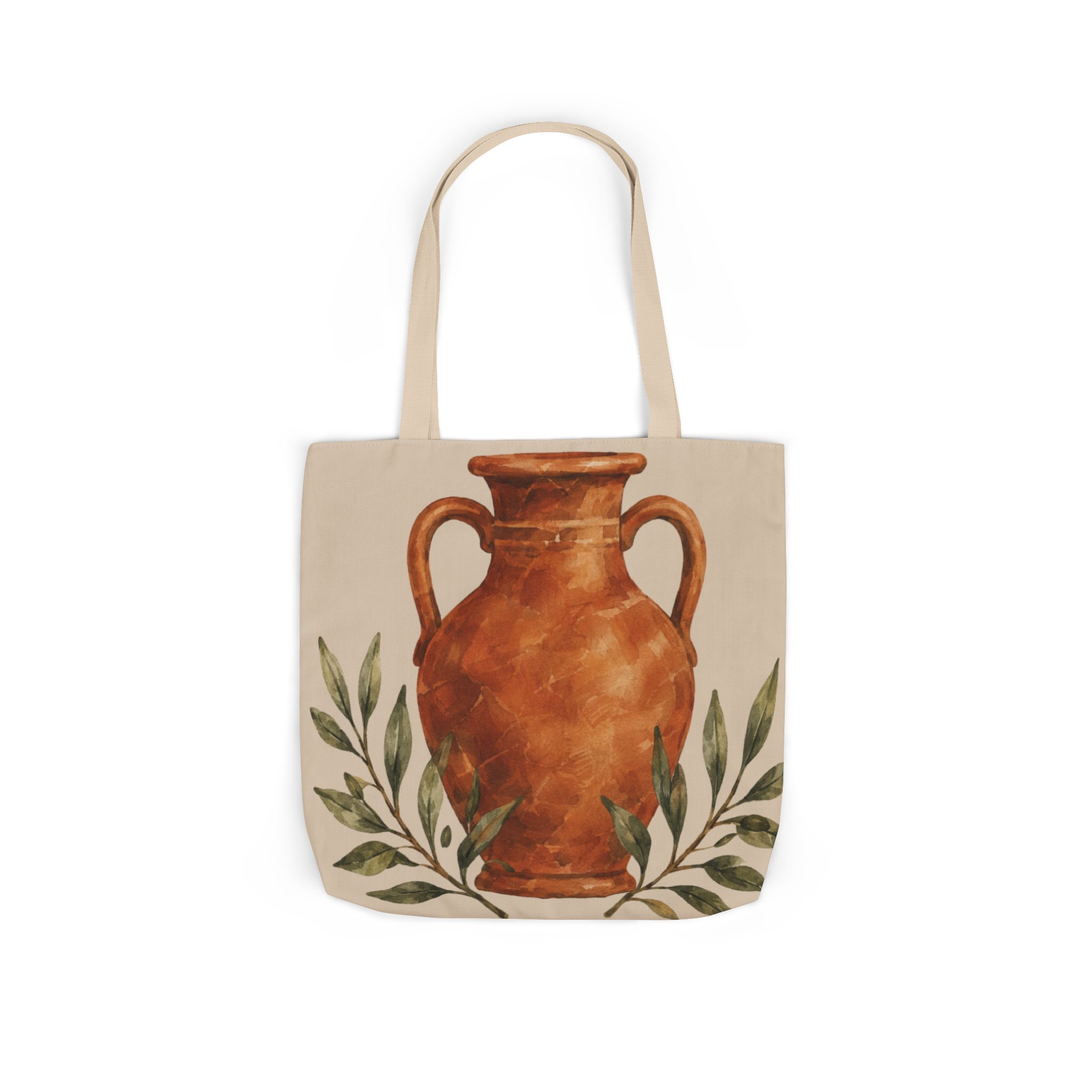 Terracotta Vase Canvas Tote Bag – Mediterranean Art Shopping Bag - Image 7