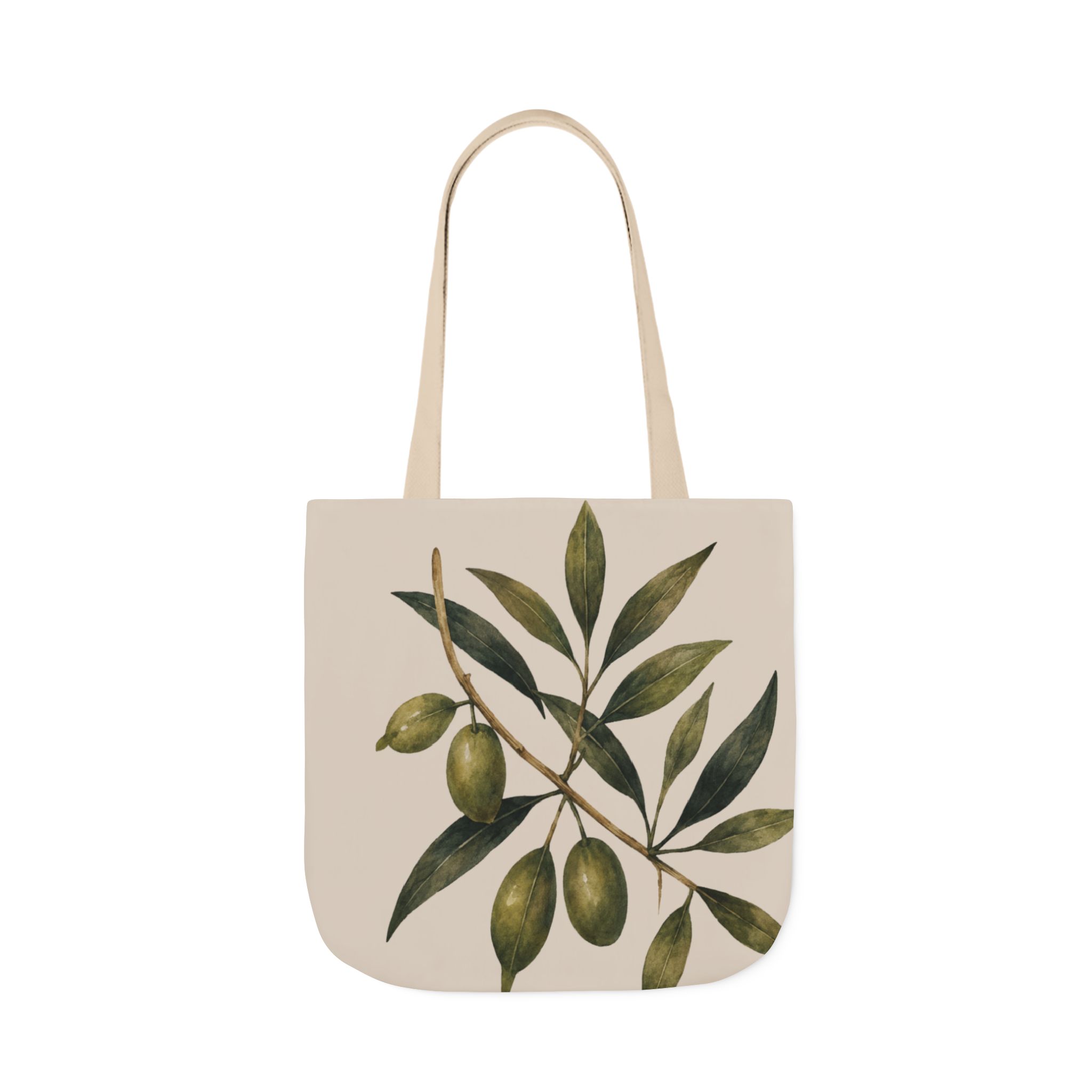 Olive Branch Canvas Tote – Botanical Reusable Beach & Grocery Bag - Image 8