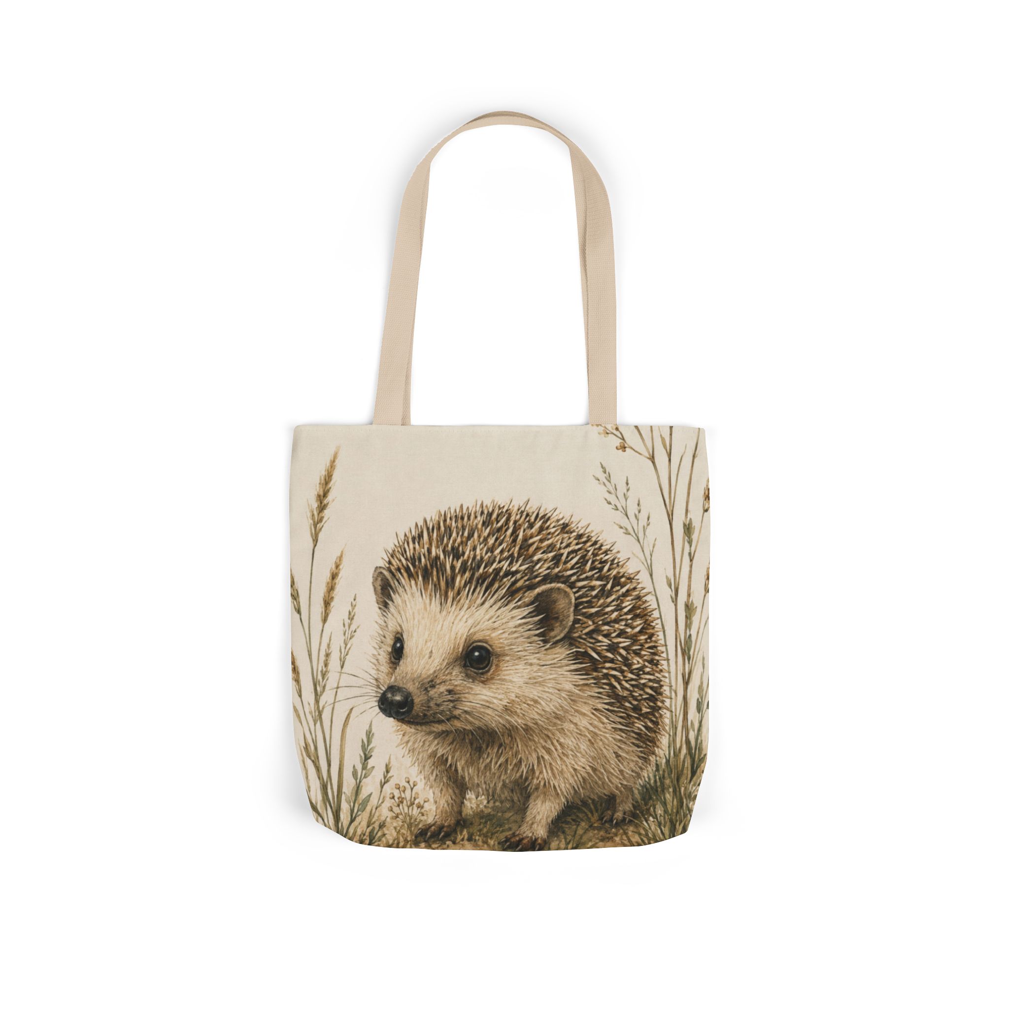 Hedgehog Canvas Tote Bag— Woodland Animal Art Tote - Image 2