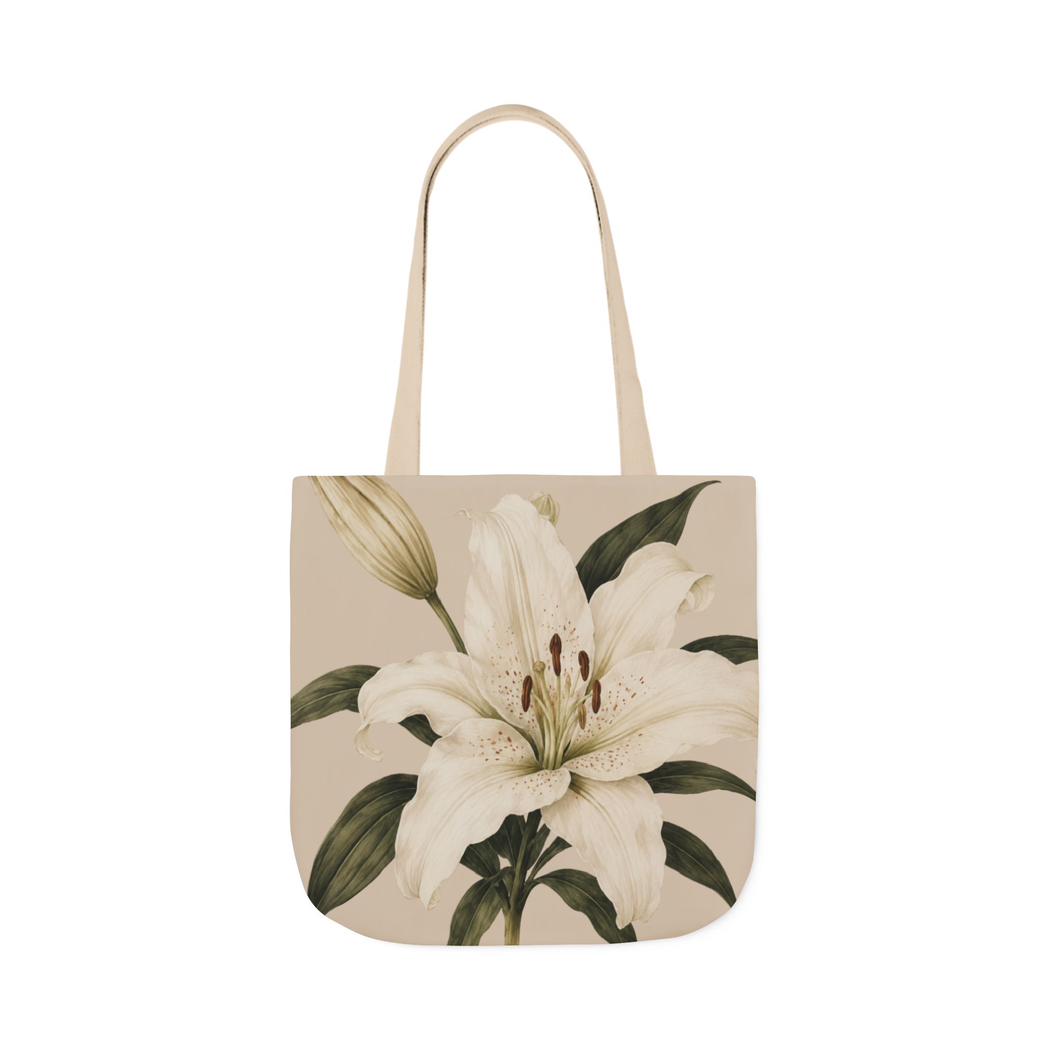 Lily Study Botanical Tote Bag — Elegant White Lily Canvas Tote - Image 8