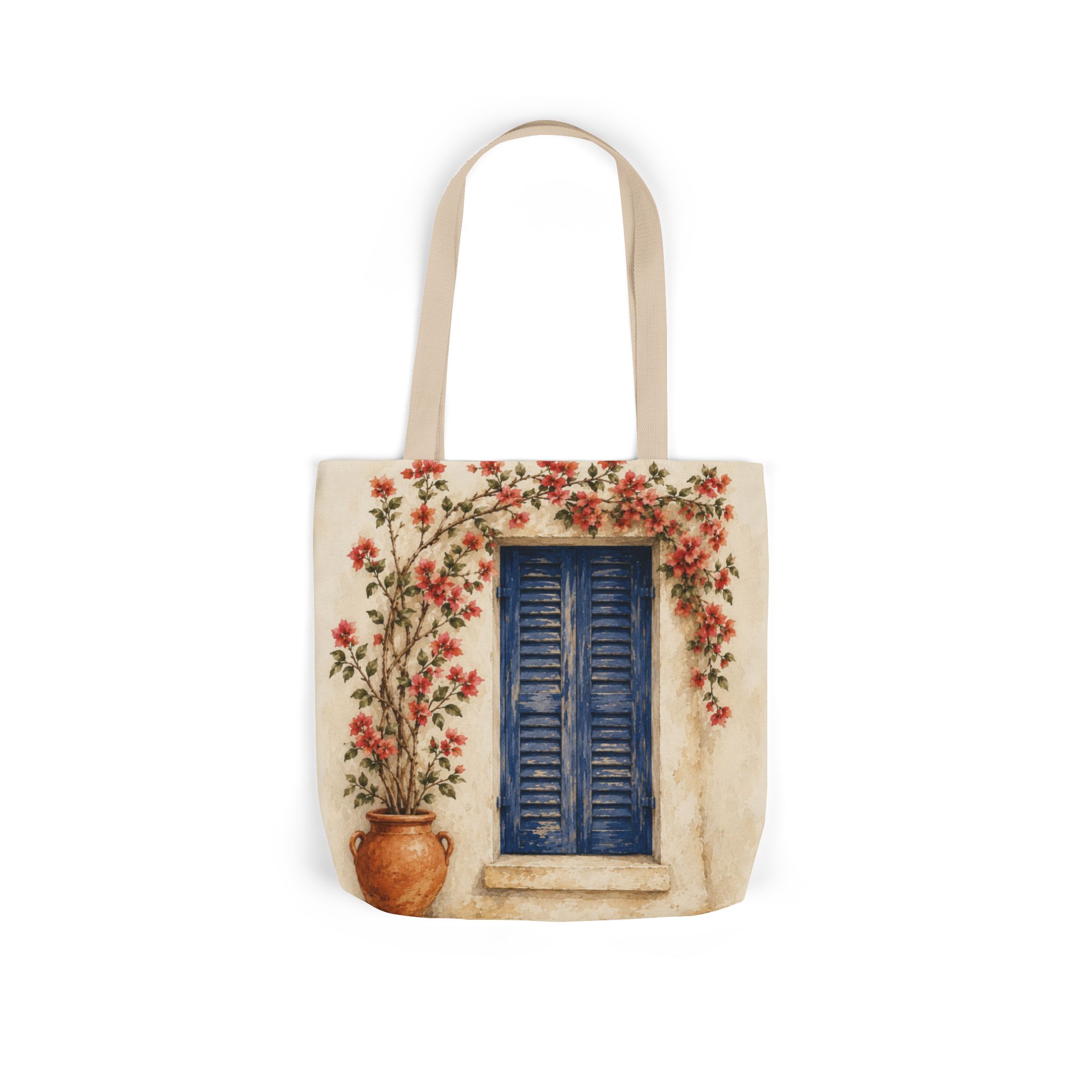 Mediterranean Window Canvas Tote – Coastal Reusable Beach & Grocery Bag - Image 4