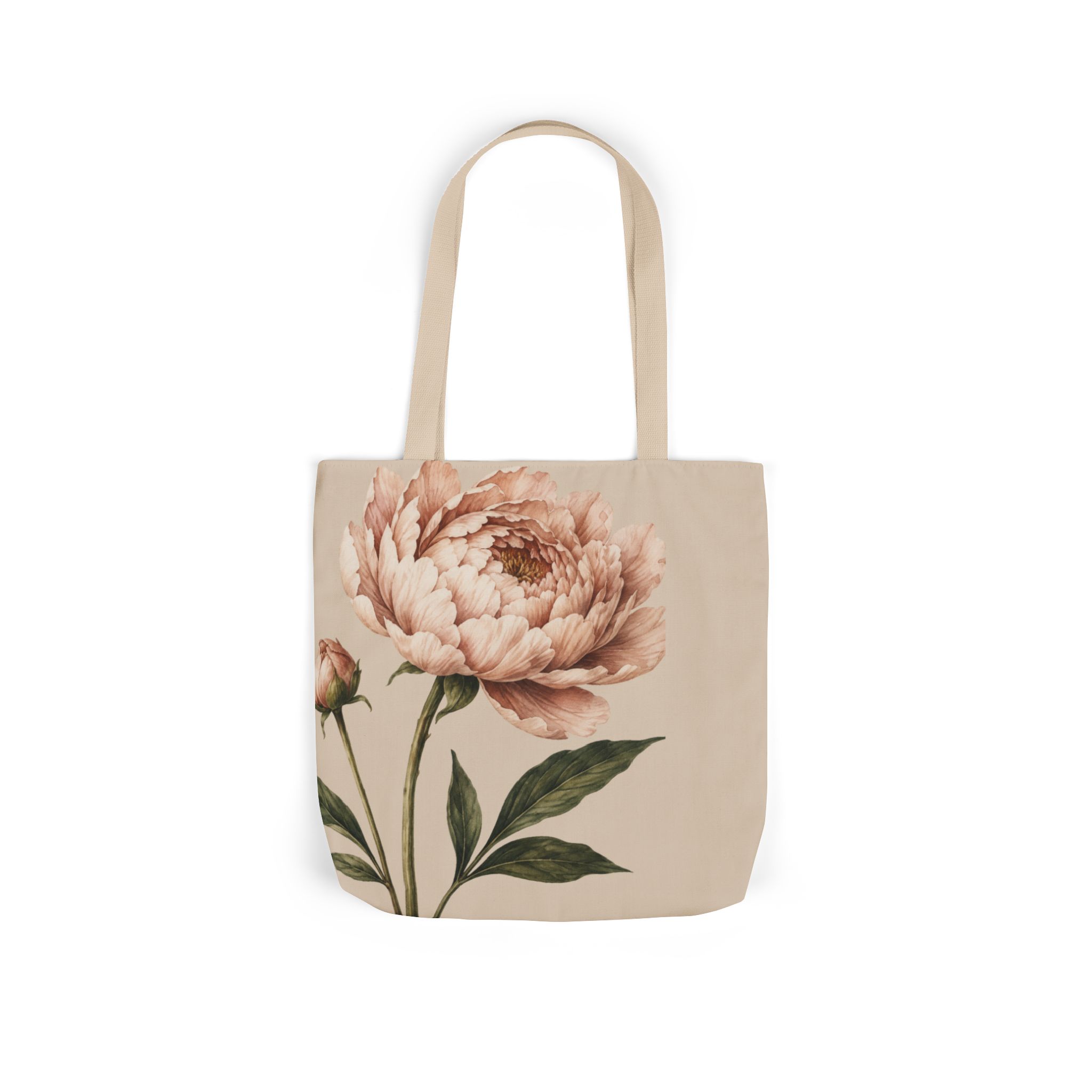 Peony Blush Floral Tote Bag— Elegant Botanical Canvas Tote - Image 4