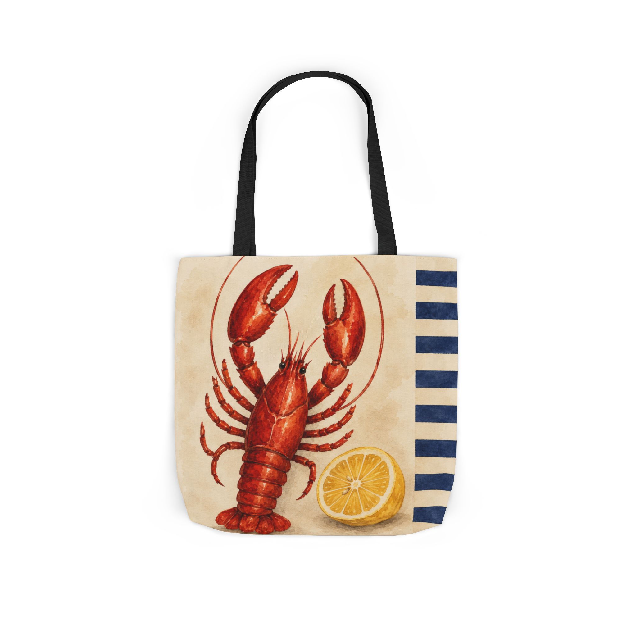 Lobster & Lemon Striped Canvas Tote – Coastal Nautical Reusable Beach & Grocery Bag - Image 29