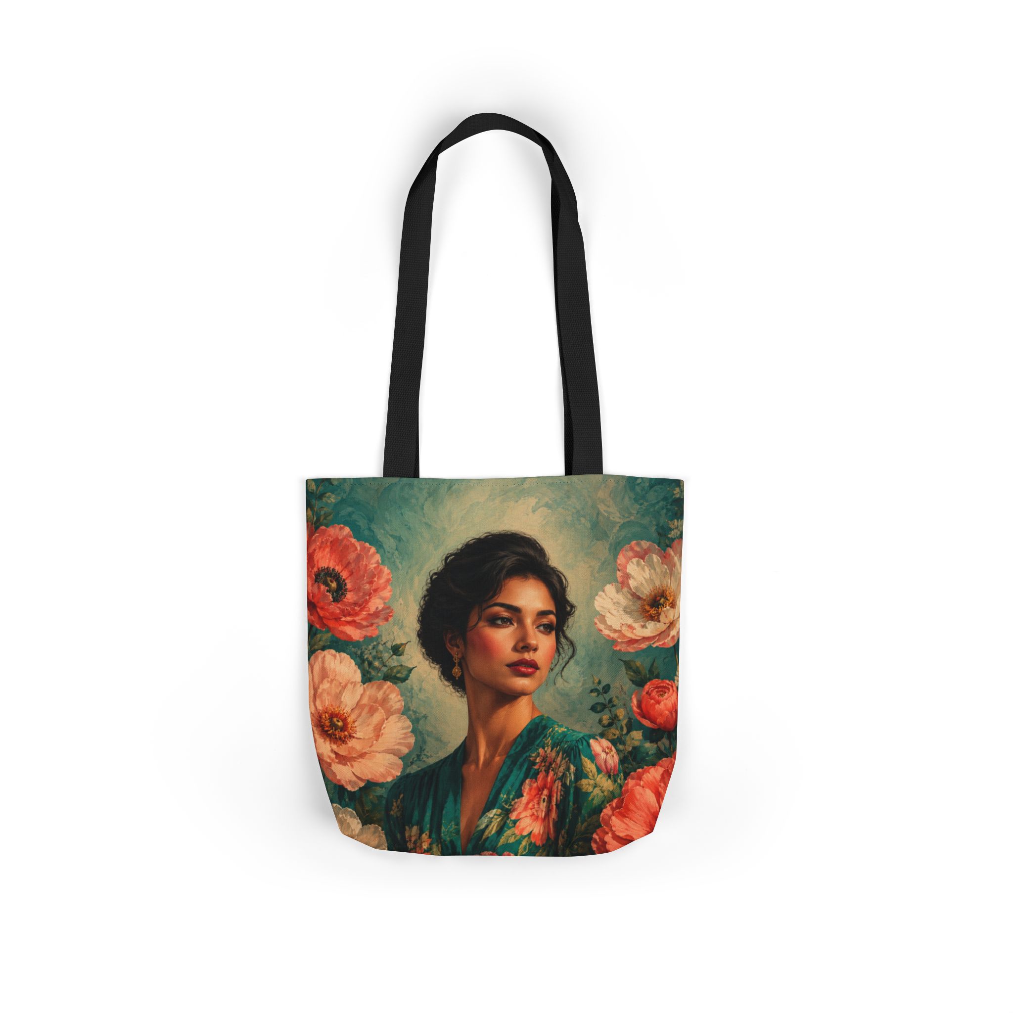 Coral Bloom Canvas Tote Bag – Floral Reusable Grocery Bag - Image 12