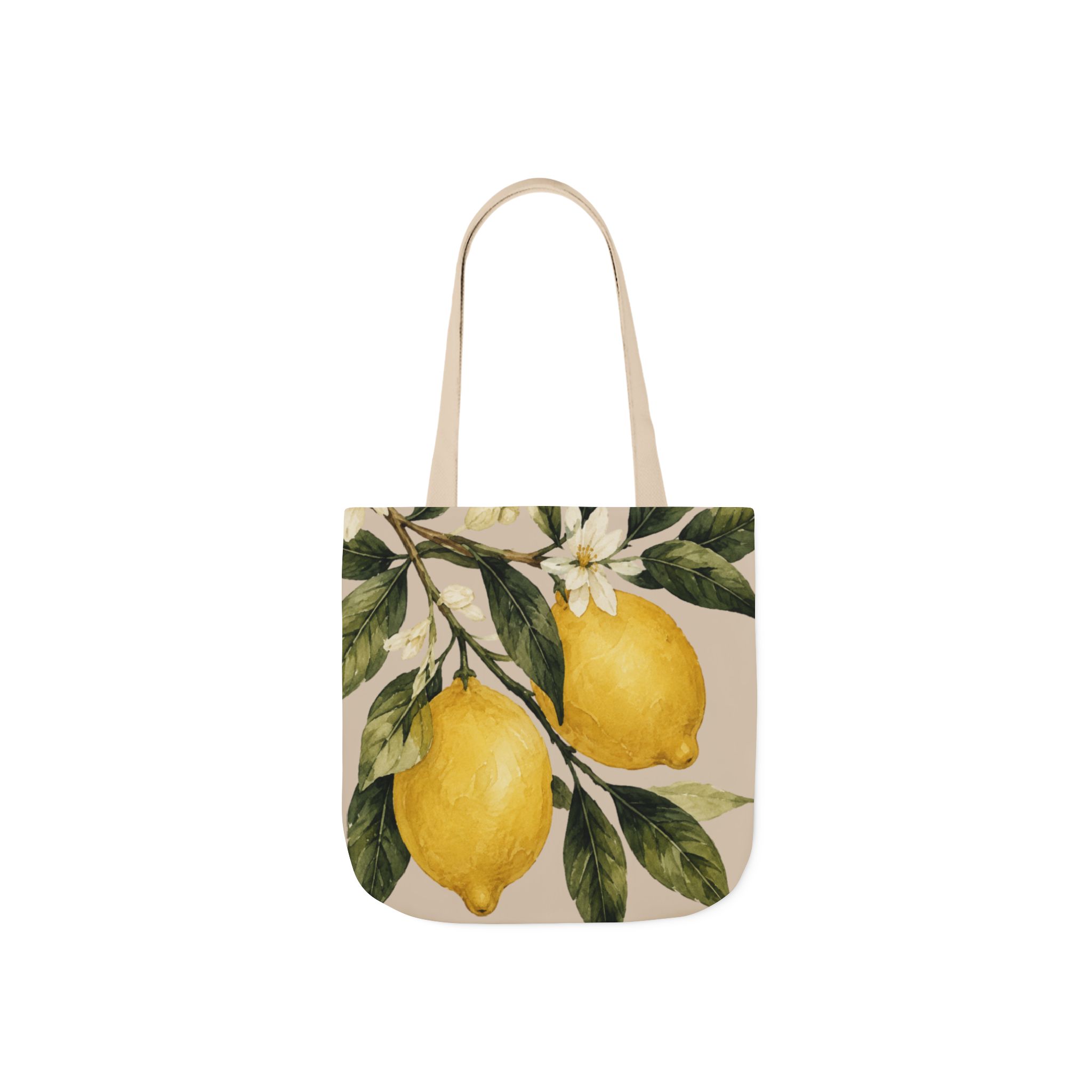 Lemon Canvas Tote Bag – Mediterranean Botanical Shopping Bag - Image 14