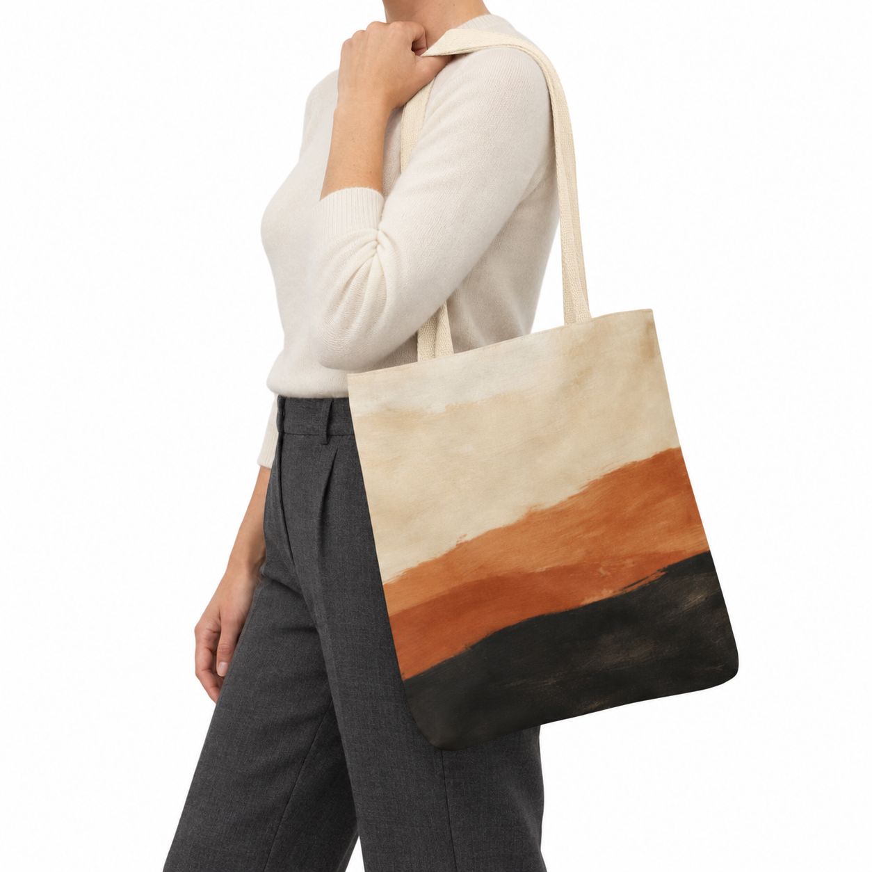 Clay Horizon Canvas Tote Bag - Image 2