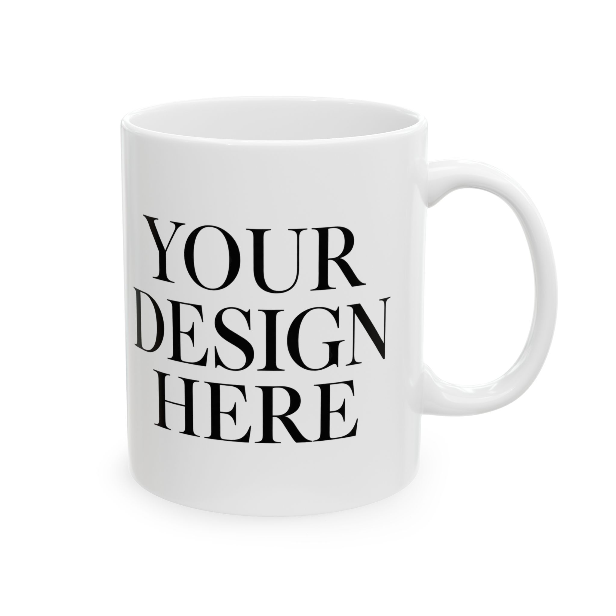 Custom Text Ceramic Mug — Personalized 11oz & 15oz Coffee Cup