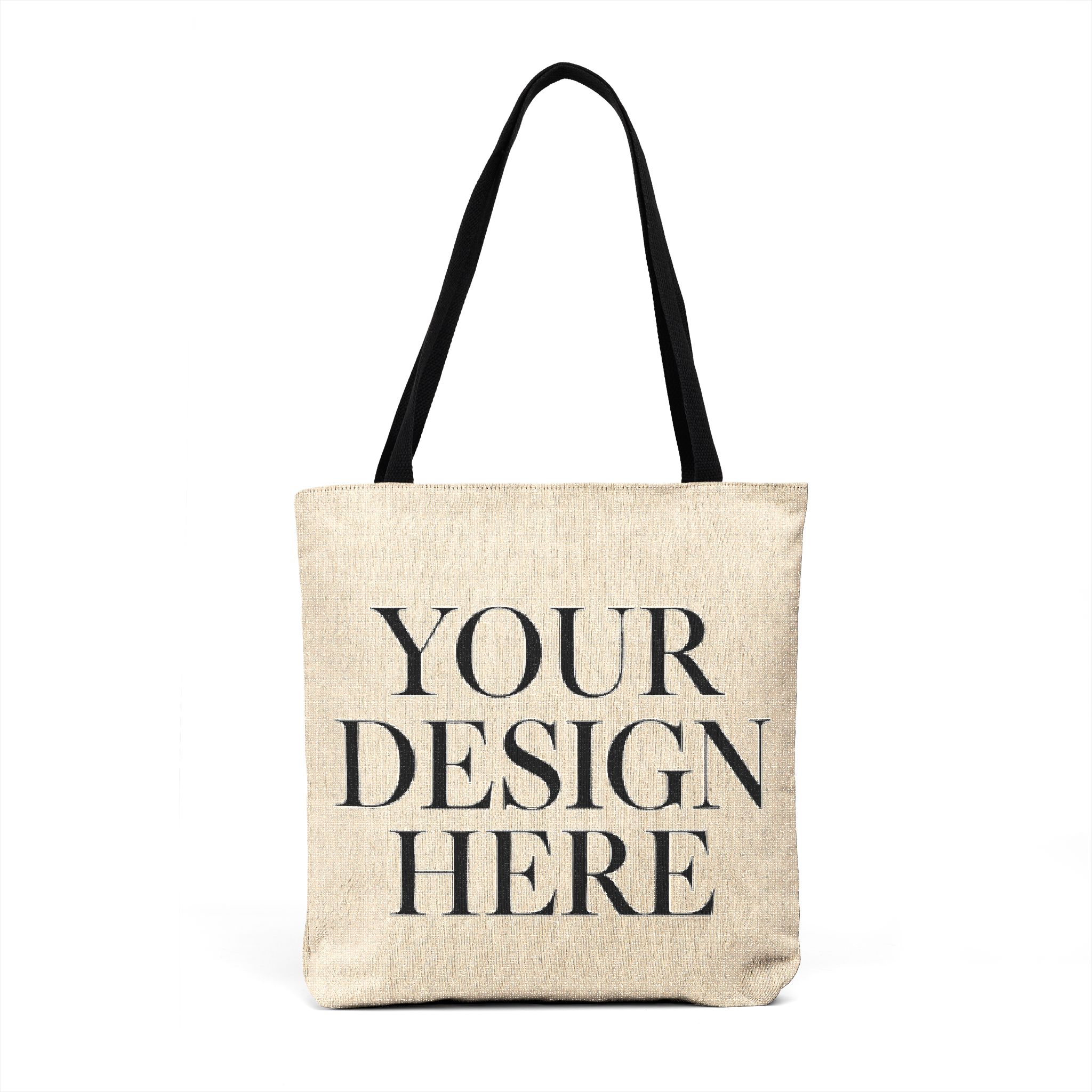 Woven Tote — Customizable Neutral Burlap Design Tote Bag - Image 2