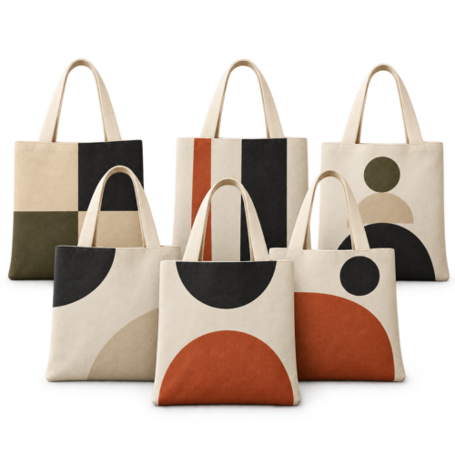 Geometric Nordic Tote Bags