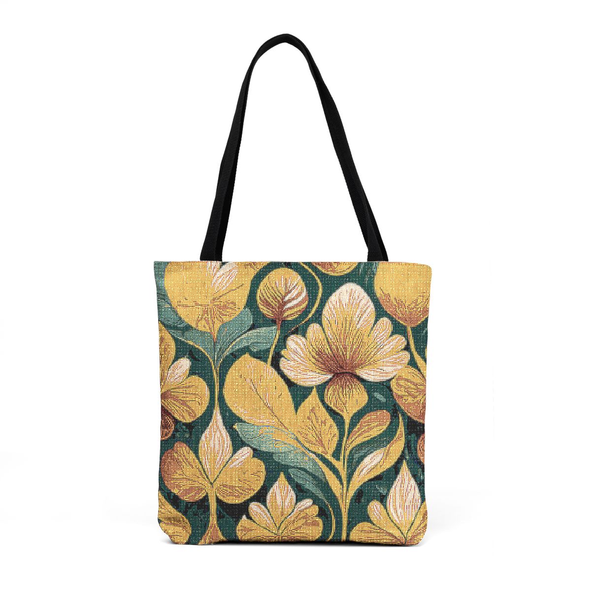 Woven Tote — Customizable Neutral Burlap Design Tote Bag - Image 4