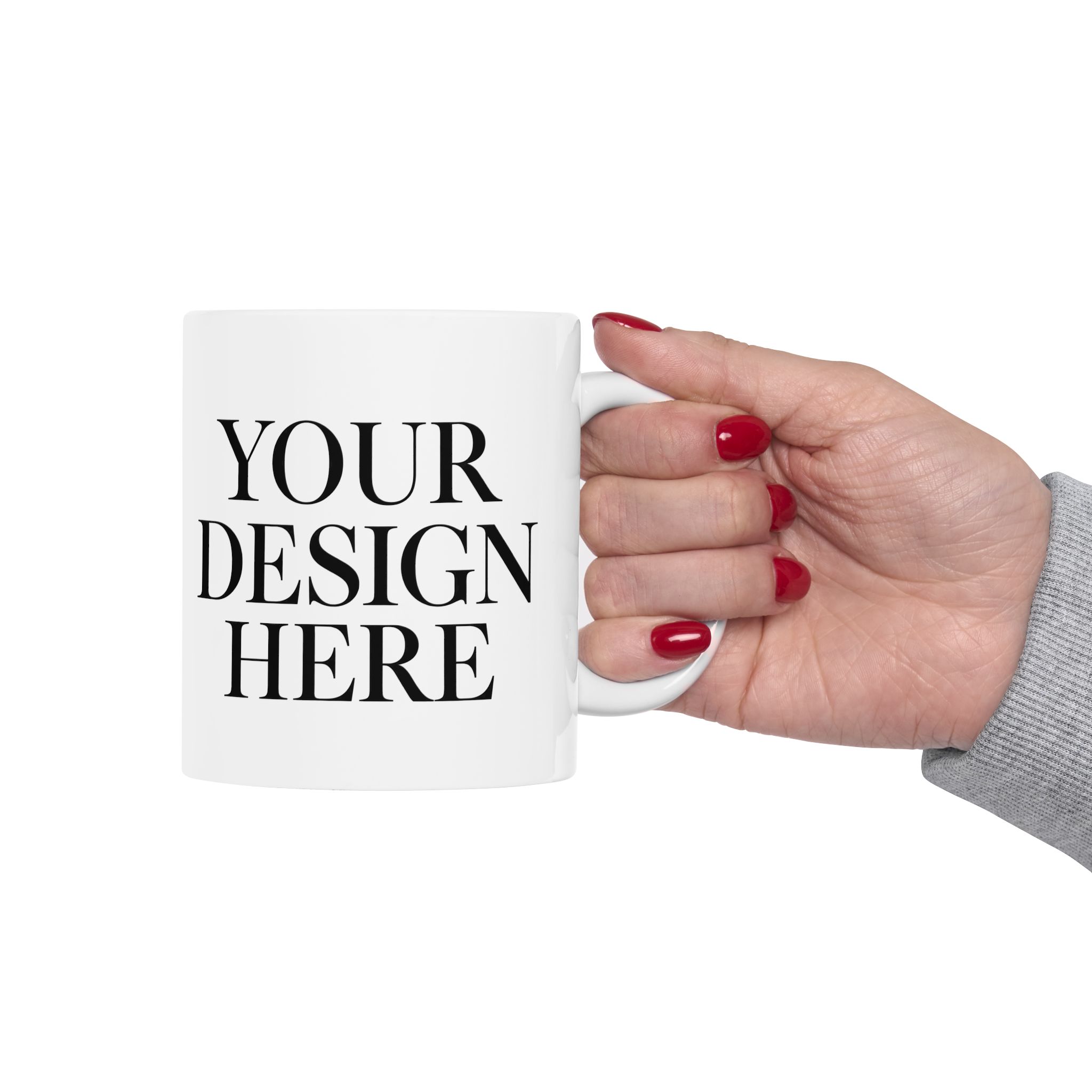 Personalized White Ceramic Mug – Custom Text Design (11oz &15oz) - Image 3