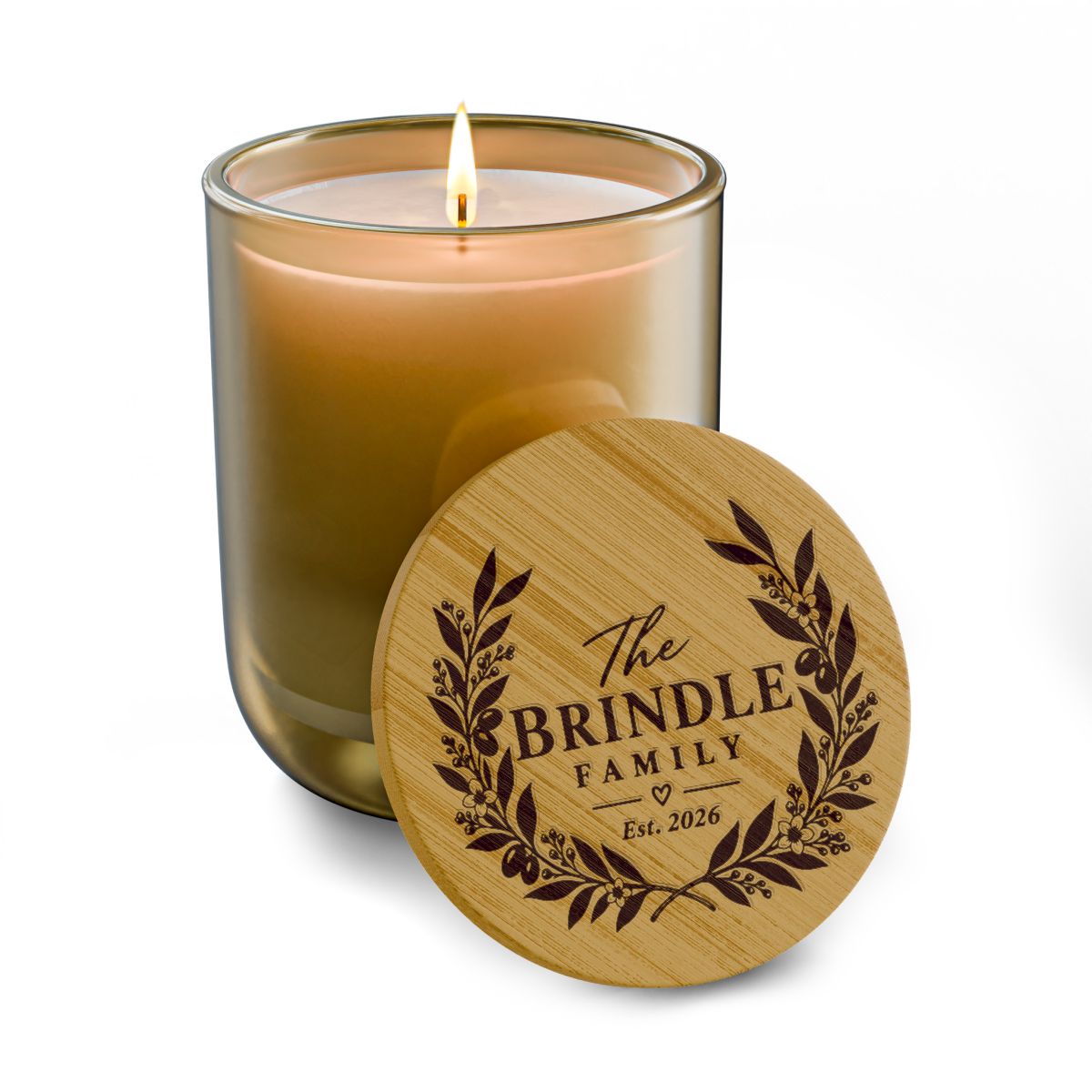 Engraved 14oz Scented Soy Candle — Bamboo Lid Aromatherapy Candle - Image 8