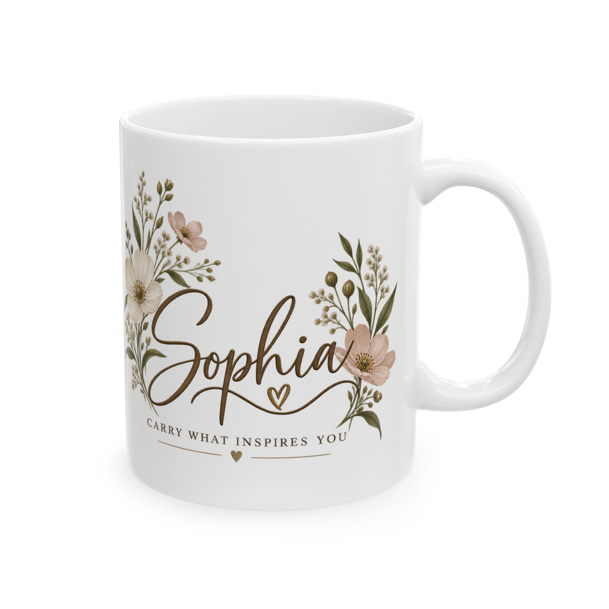 Personalized White Ceramic Mug – Custom Text Design (11oz &15oz) - Image 4